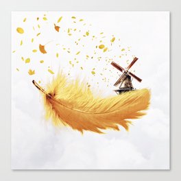 Air Feather • Yellow Feather I Canvas Print
