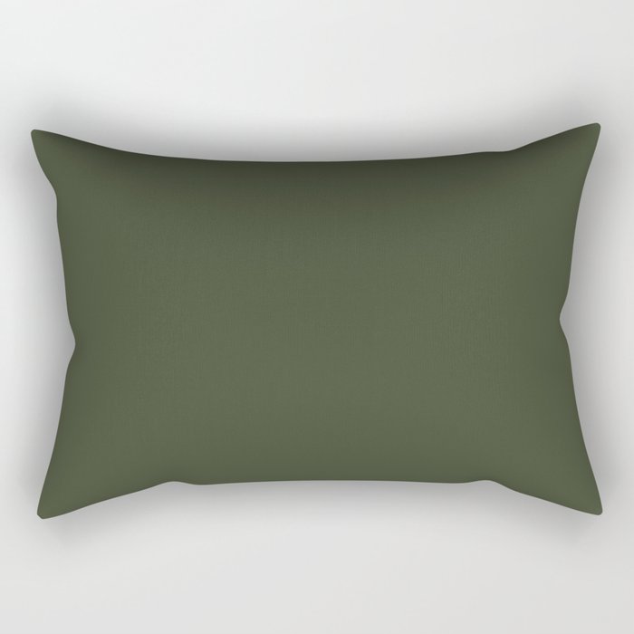 Dark Natural Green Rectangular Pillow
