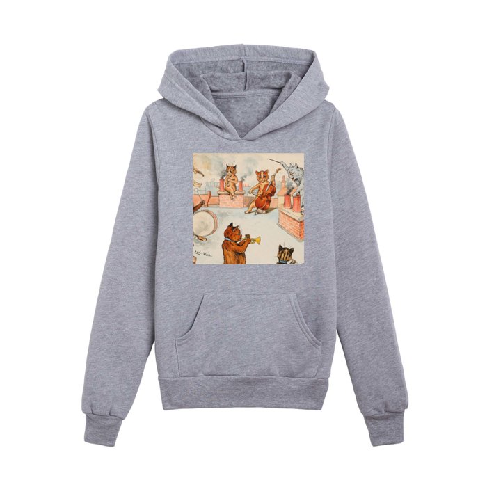 Roof Top Band by Louis Wain Kids Pullover Hoodie