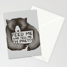 Feed Me And Tell Me I'm Pretty Bear Stationery Card