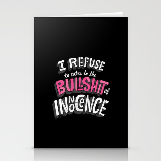 The Bullshit of Innocence Stationery Cards