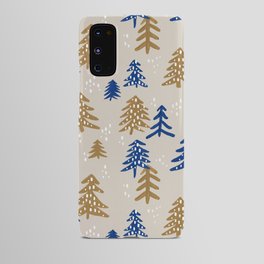 Christmas Trees – Gold & Navy Android Case