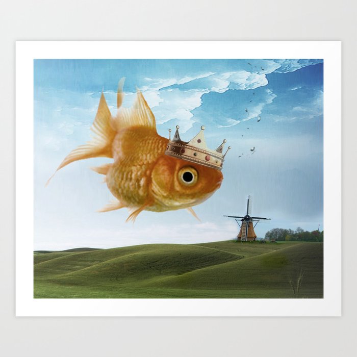 King Fisher - Goldfish Art Print