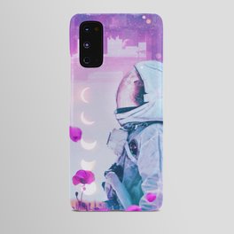 Astronaut into the Flowers Android Case