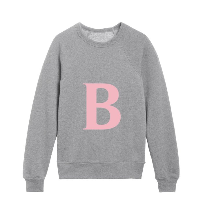 B MONOGRAM (PINK & WHITE) Kids Crewneck