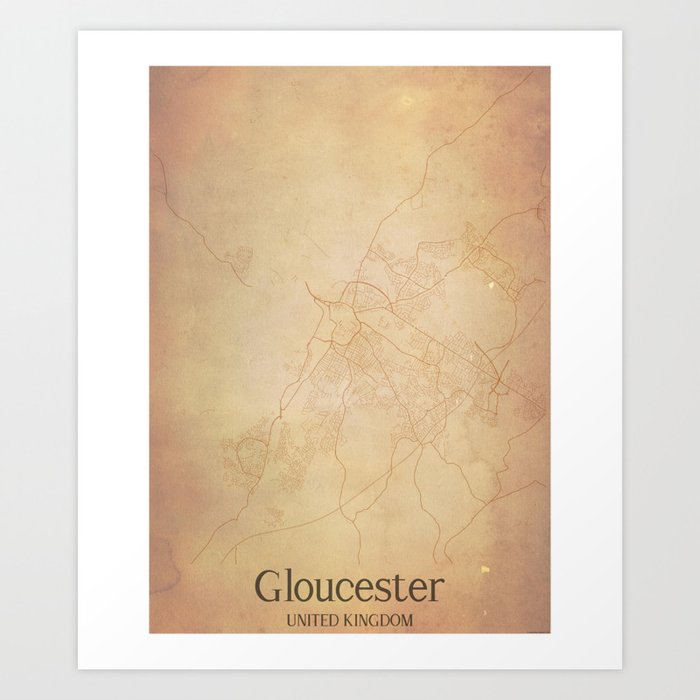 Gloucester vintage map Art Print