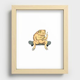 Skater Frog - colour Recessed Framed Print