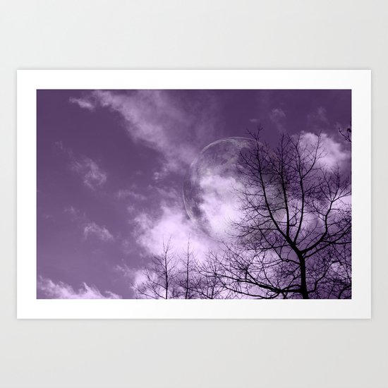 Purple Night - JUSTART © Art Print