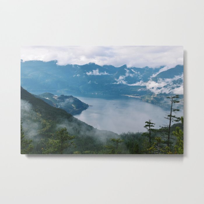 Fog over the water in Squamish BC Metal Print