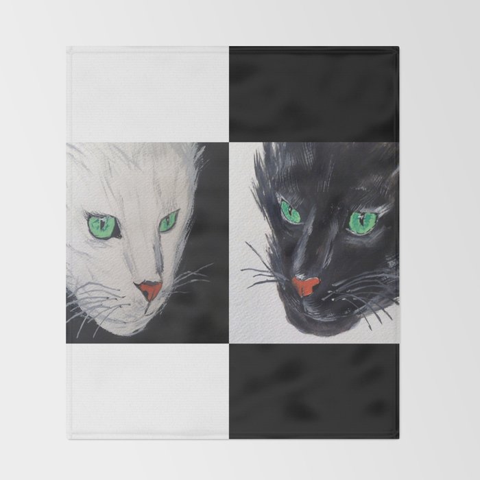 Black And White Cat Throw Blanket By Amyfyffe Society6