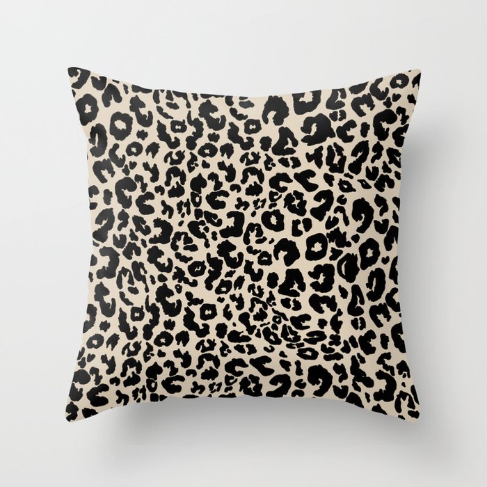 Leopard_tan Throw Pillow