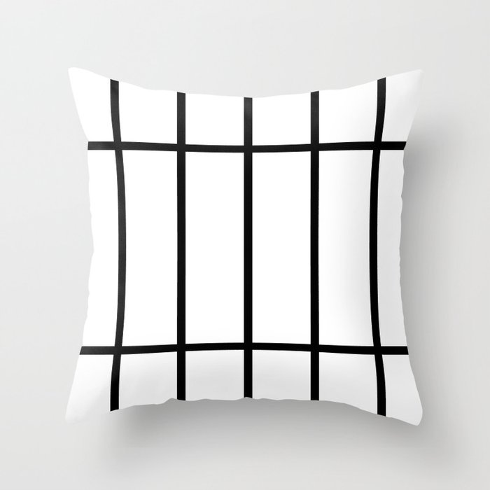 Black And White Grid Throw Pillow