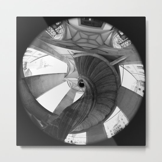 The spiral staircase in the Renaissance castle Hartenfels in Torgau / Saxony Metal Print
