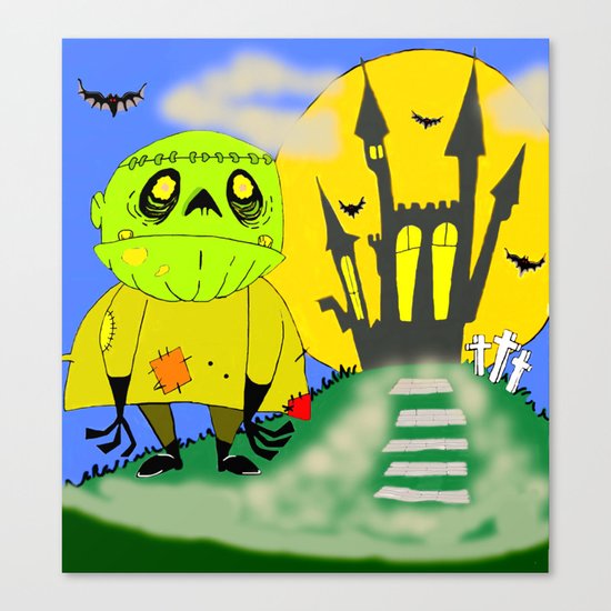 Franken Zombie Night Canvas Print