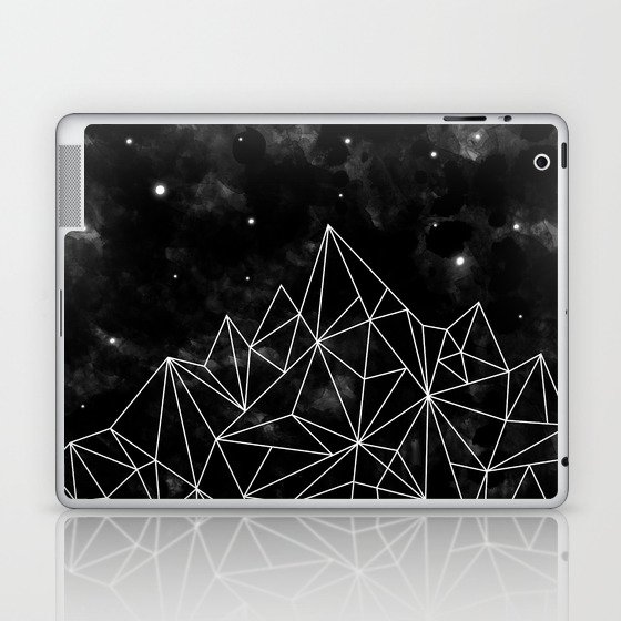 geometric mountain black & white Laptop & iPad Skin