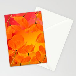 Poppy Flowers in Sunset Colors #decor #society6 #buyart Stationery Card