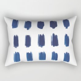 Indigo Abstract Brush Strokes | No. 6 Rectangular Pillow