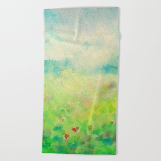 Green & Blue Mystical Spring Beach Towel