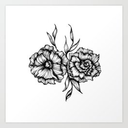 black flower print