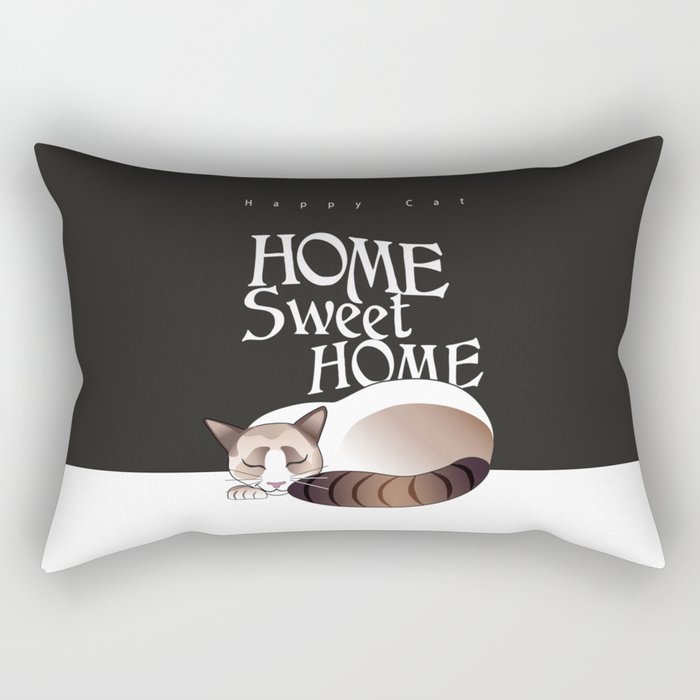 Home sweet home Happy cat Rectangular Pillow by Tifiloup Society6