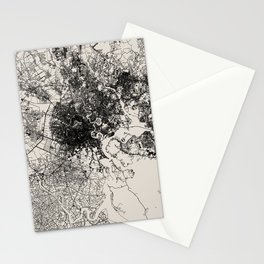Saigon, Vietnam - Black & White City Map - mancave, world, cup, asia, maps, canvas, state, vintage Stationery Card