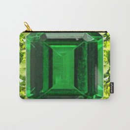 GREEN EMERALD & PERIDOT GEMS VINETTE Carry-All Pouch | Pattern, Surrealism, Emeraldgreen, Digital, Green, Greenemeralds, Gemstones, Acrylic, Emeralds, Birthstones 