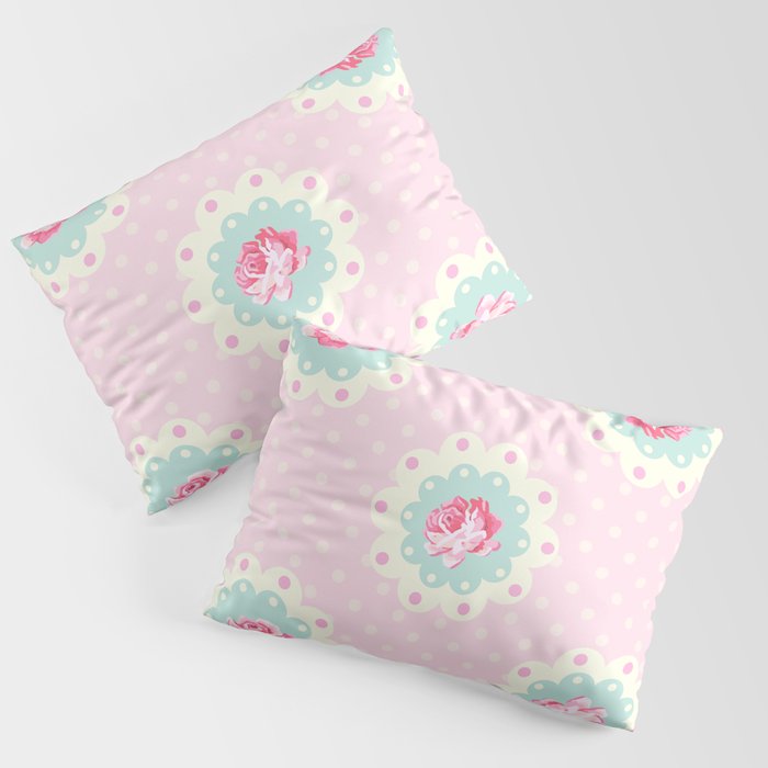 Shabby Chic Rose Pattern Pillow Sham