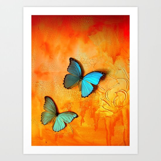 Blue Morphos on Mars Art Print