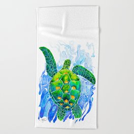 Swimming Sea Turtle - Honu Beach Towel