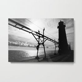 The Light House Metal Print | Black and White, Nature, Landscape, Architecture 