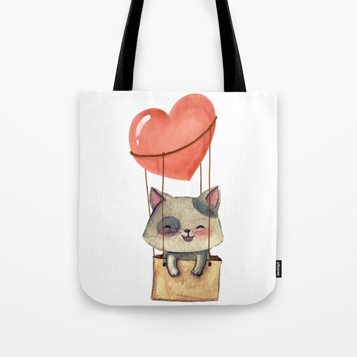 Funny Cute Sweet Kitten Cat Lovers Hot Air Balloon Of Love Present