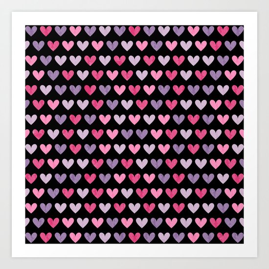 Colorful hearts VI Art Print