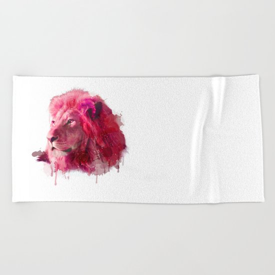 Rose Lion Beach Towel