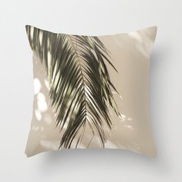 Palm Leaf Shadow Summer Throw Pillow