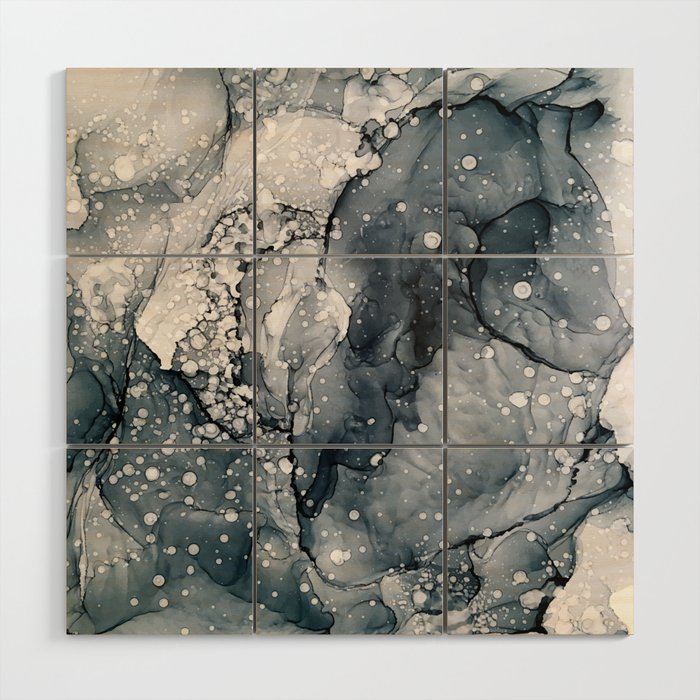 Icy Payne S Grey Abstract Bubble Snow Painting Wood Wall Art By
