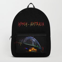 Electrified Sydney Backpack | Australia, Cool, Harborbridge, Black, Rad, Souvenir, Emo, Funky, Groovy, Neon 