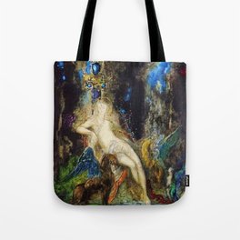 Fairy and Griffon on the Fairy Queen's Woodland Throne by Gustave Moreau Tote Bag