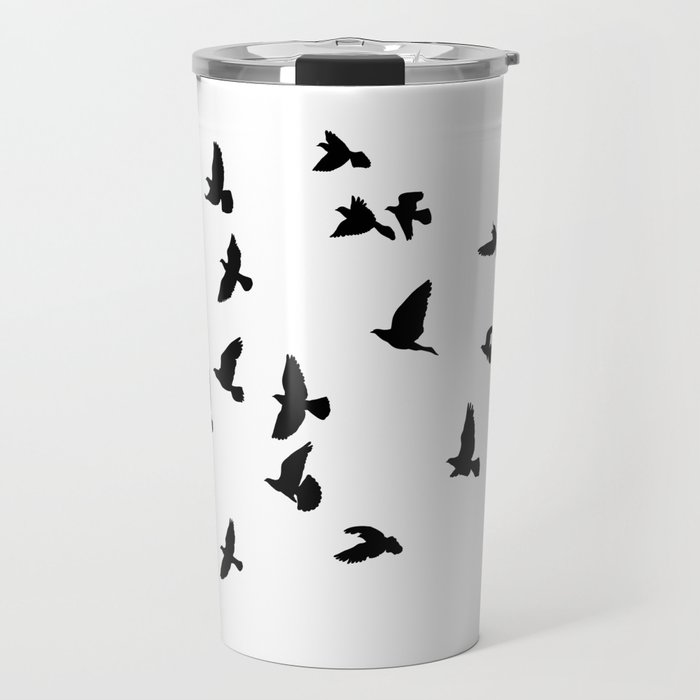 Flock of flying birds Travel Mug