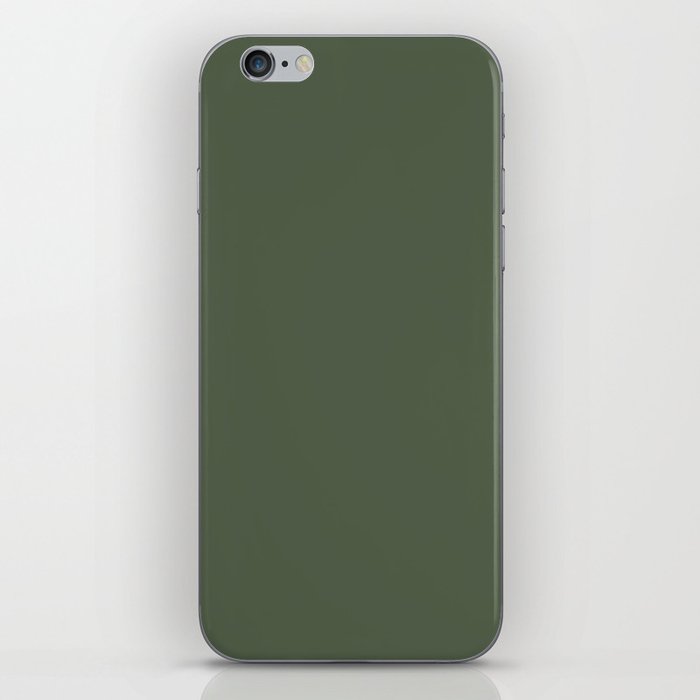 Dark Green-Brown Solid Color Pantone Bronze Green 18-0317 TCX Shades of Green Hues iPhone Skin