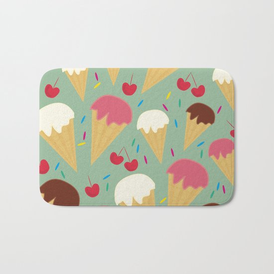 Ice Cream Cones Bath Mat