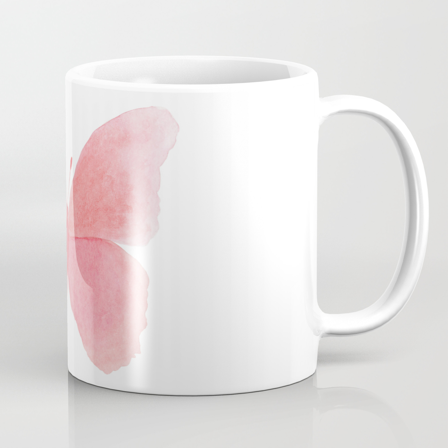 Small Ceramic Mug Pink Butterfly Mug
