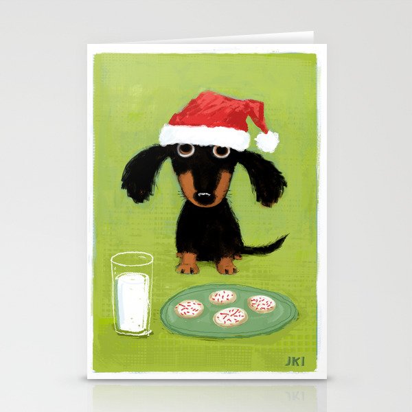 Dachshund Santa Clause | Wiener Dog Christmas Stationery Cards