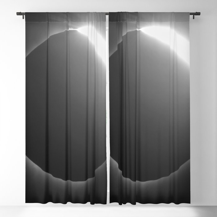 Diamond Ring - Total Solar Eclipse with Diamond Ring Effect in Black and White Blackout Curtain