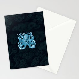 Octopus1 (Blue, Square) Stationery Cards