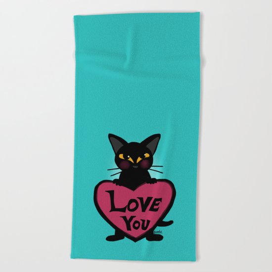 Whim with his heart Beach Towel