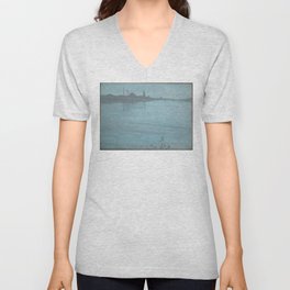 Nocturne in Blue and Silver - Whistler, James Abbott McNeill V Neck T Shirt