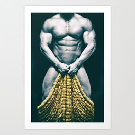 "Draped Male Nude" (Distressed Finish) Art Print
