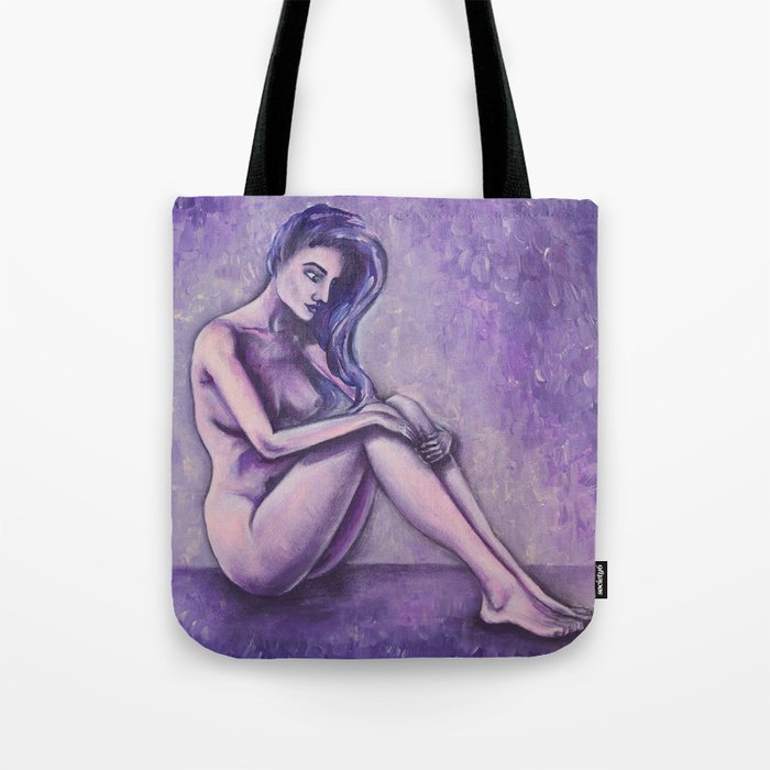 Purple Touch / Nude Woman Series Tote Bag