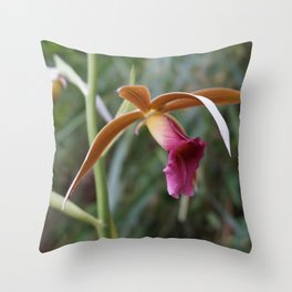 Wild Tropical Orchid Throw Pillow