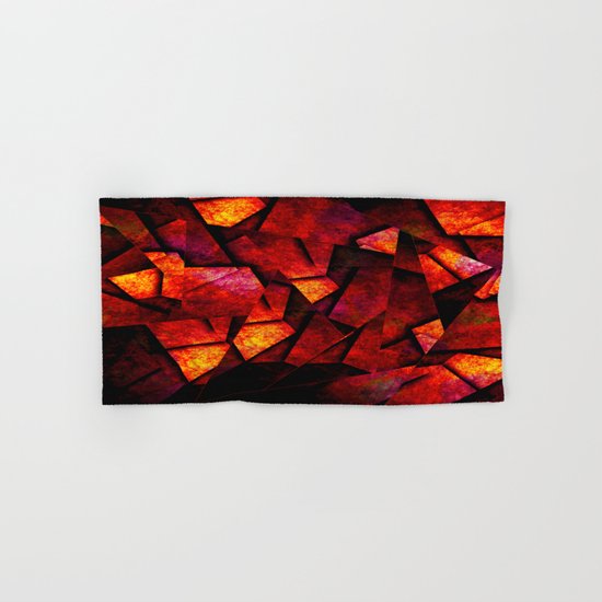 Fragments Of Fire - Abstract, geometric, fragmented pattern Hand & Bath Towel
